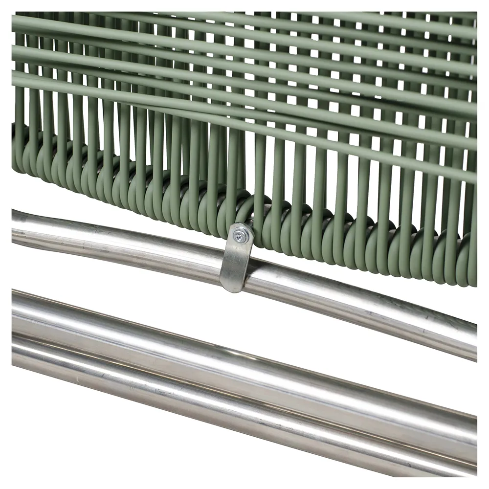 Spaghetti Sonnenliege Salbeigrün Aluminium