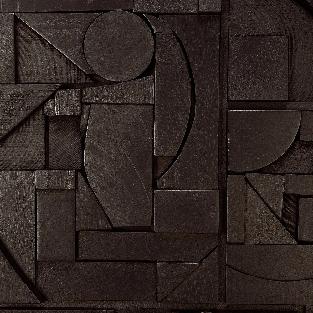 Bricks Wanddekoration 90x60 cm Schwarz