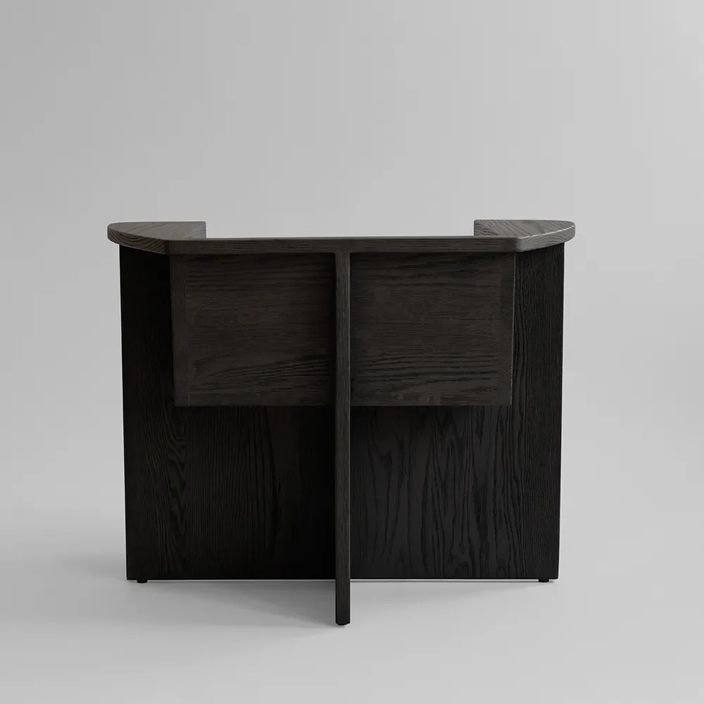 Brutus Lounge-Sessel – Kaffeebraun, Schwarz Eiche