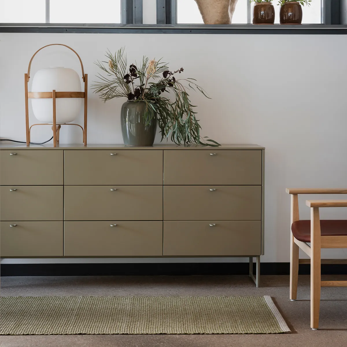 Waschbarer Kunststoffteppich NILS Dark Olive 70x240 cm