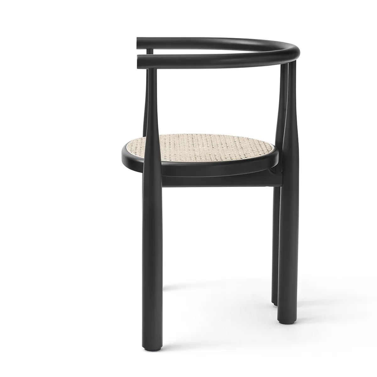 Armlehnstuhl Bukowski Rattan Black