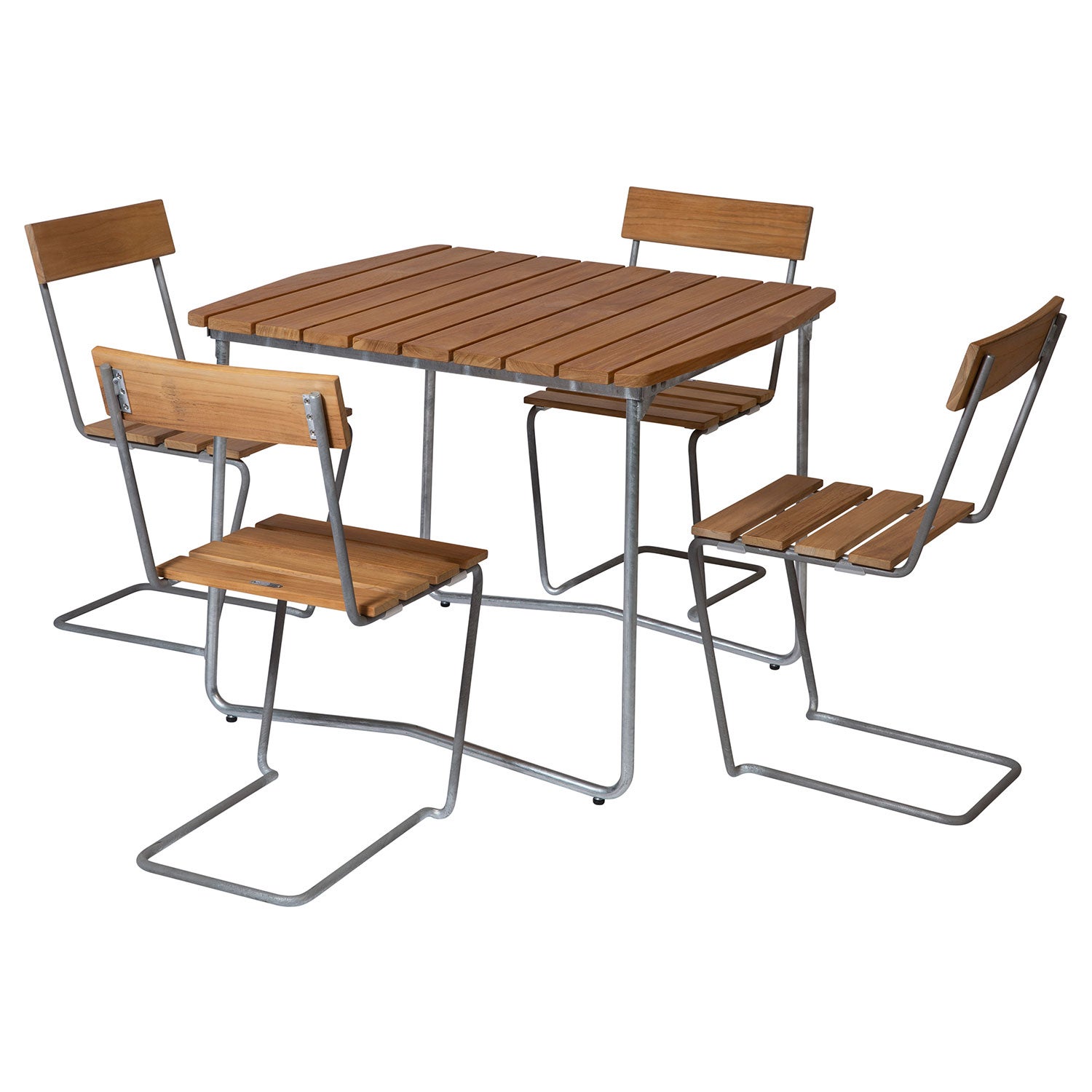 Esstischgruppe B31 84 cm & Stuhl 1 Teak