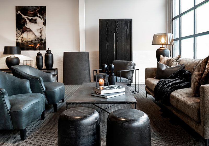 Bellagio Sessel Leder/Messing