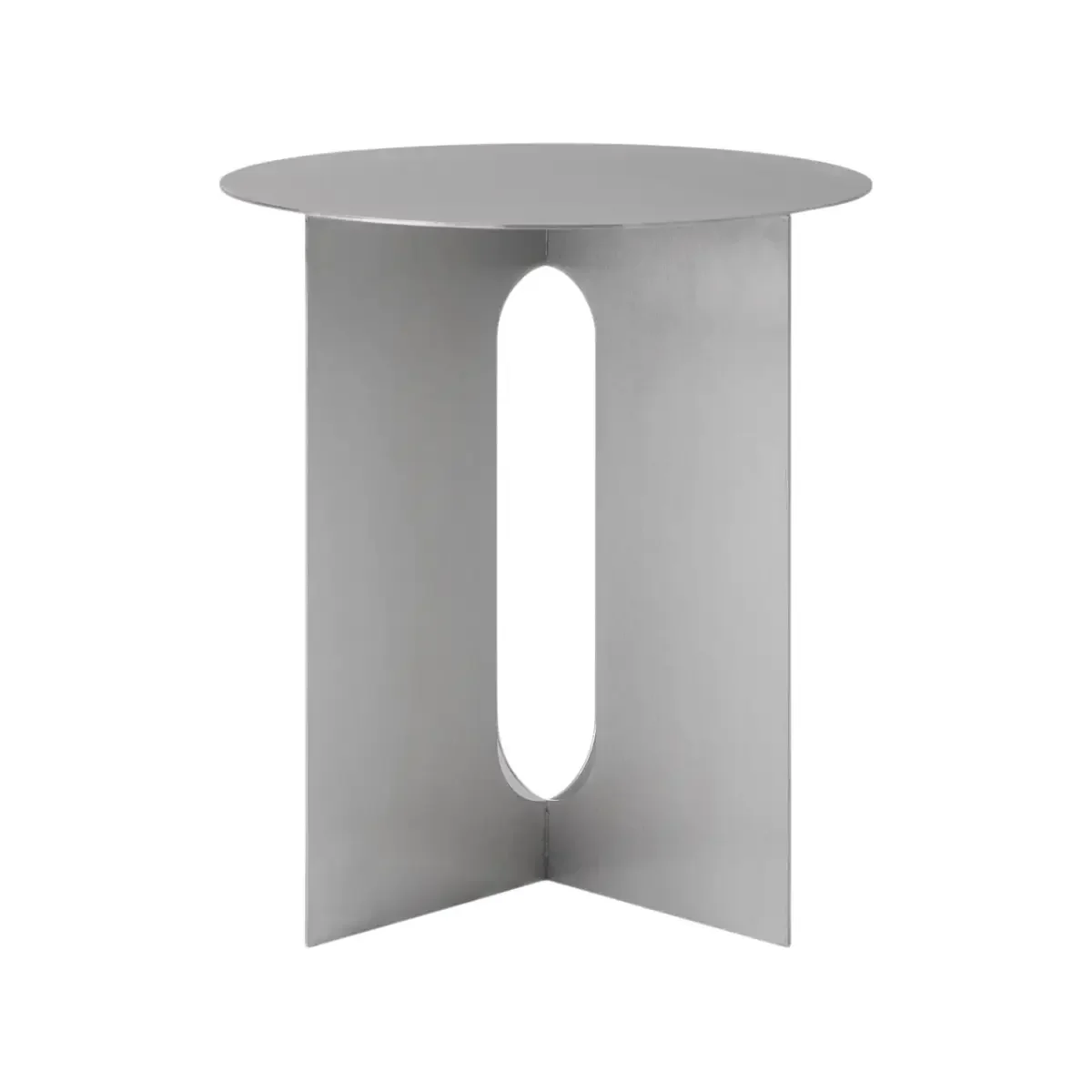 Androgyne Beistelltisch/Gestell aus gebürstetem Stahl - Ø40 cm