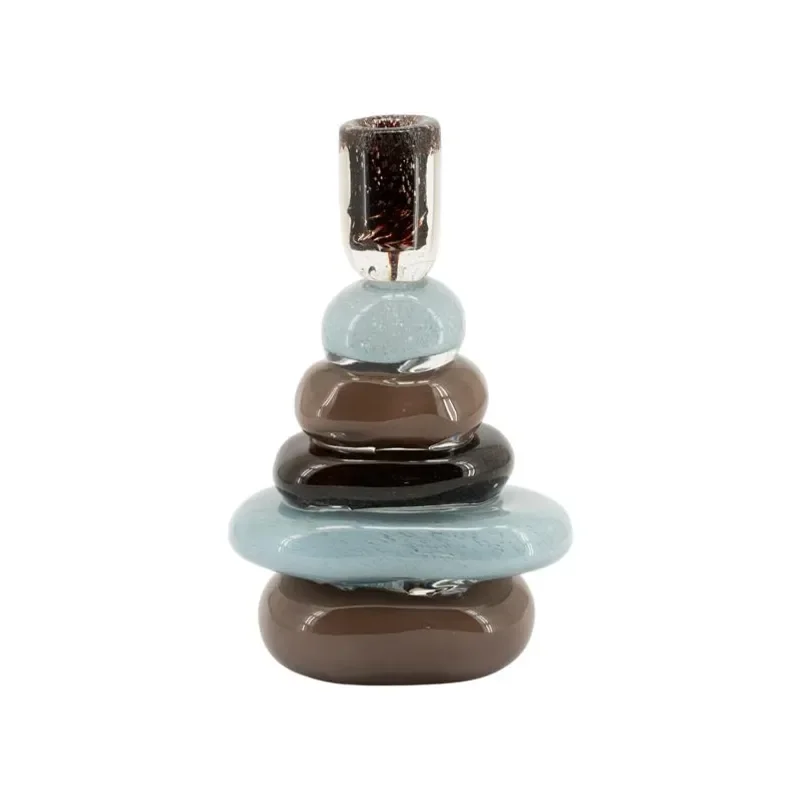 Toras 2 Kerzenhalter 12,5x9,5x25 cm Glas multicolour