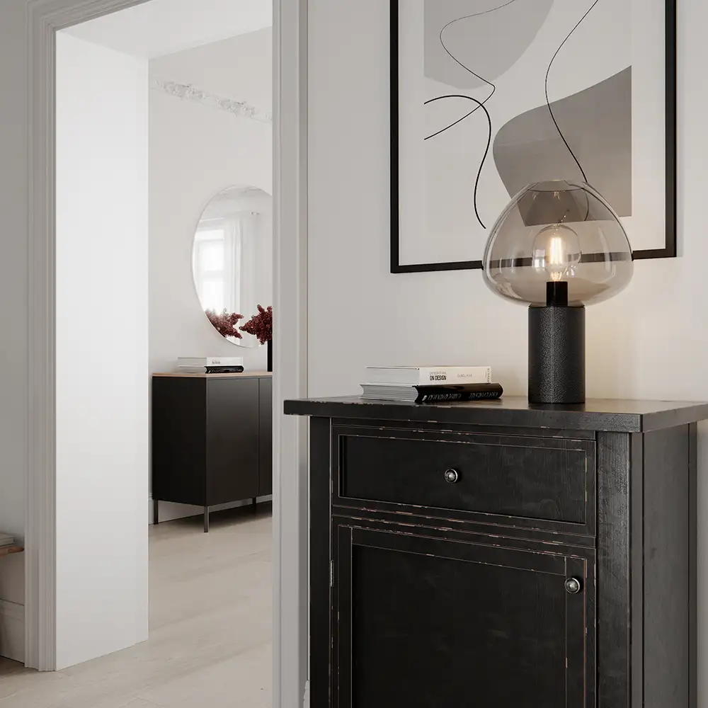 Cozy Tischleuchte Schwarz/Grau