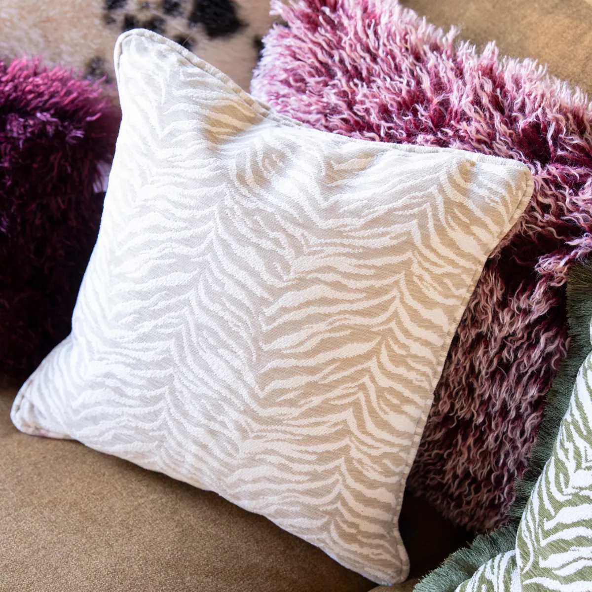 Dekokissen Tigra Beige 45x45 cm