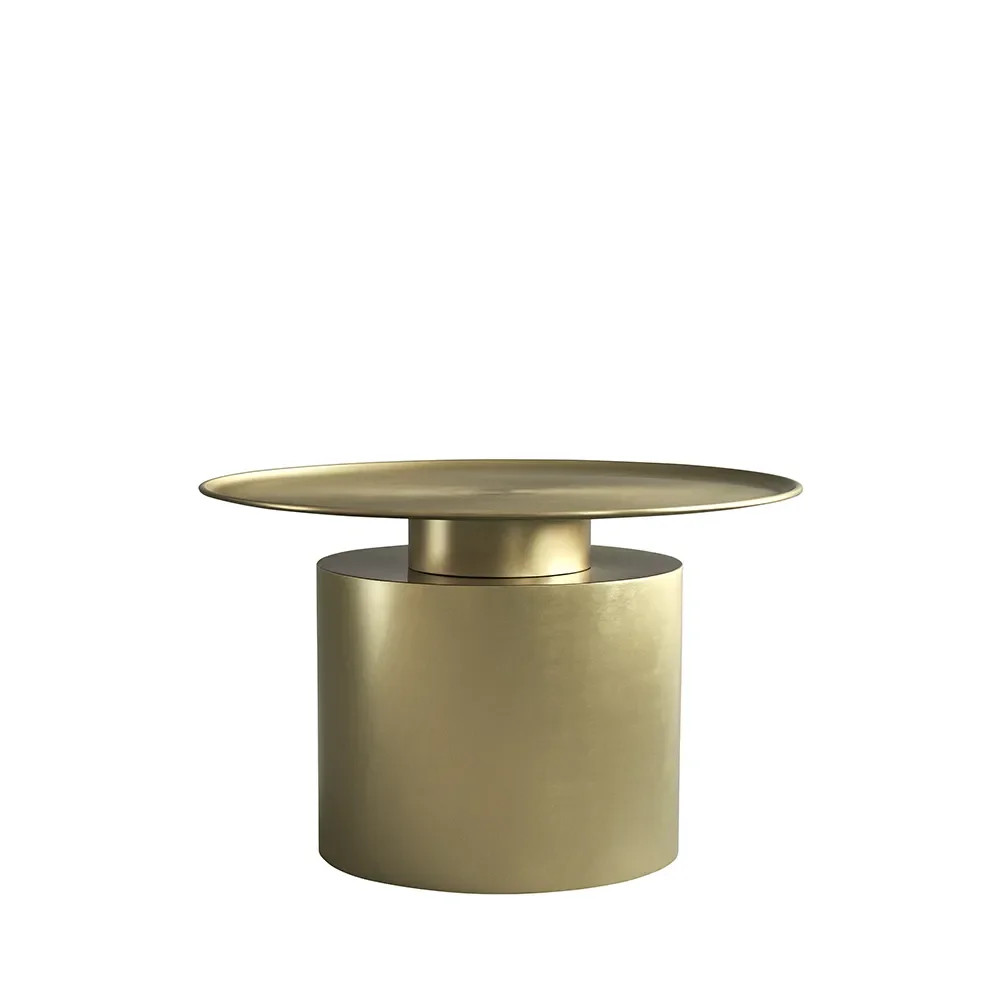 Pillar Couchtisch, niedrig – Messing