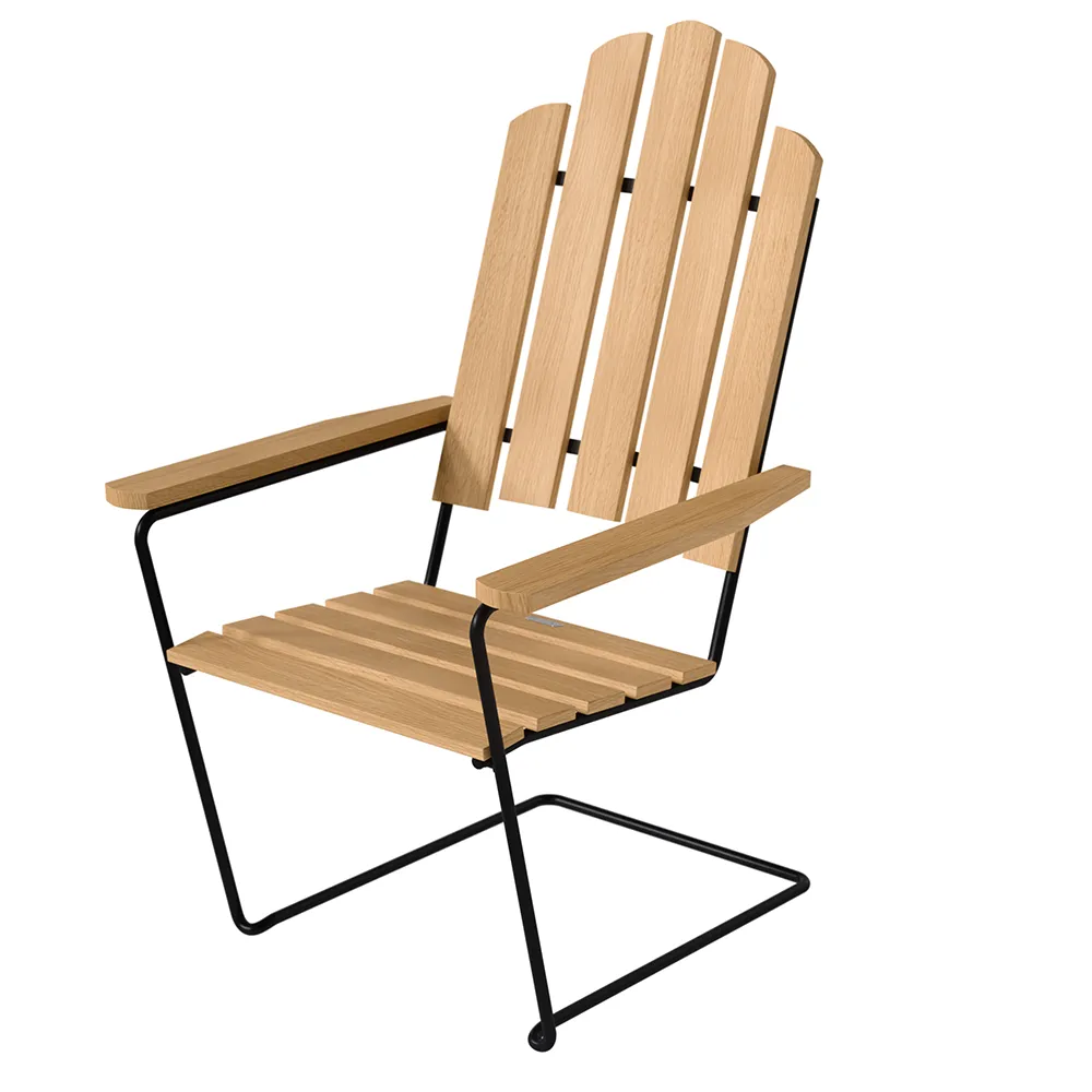 A3 liegestuhl aus geöltem Eichenholz / schwarz