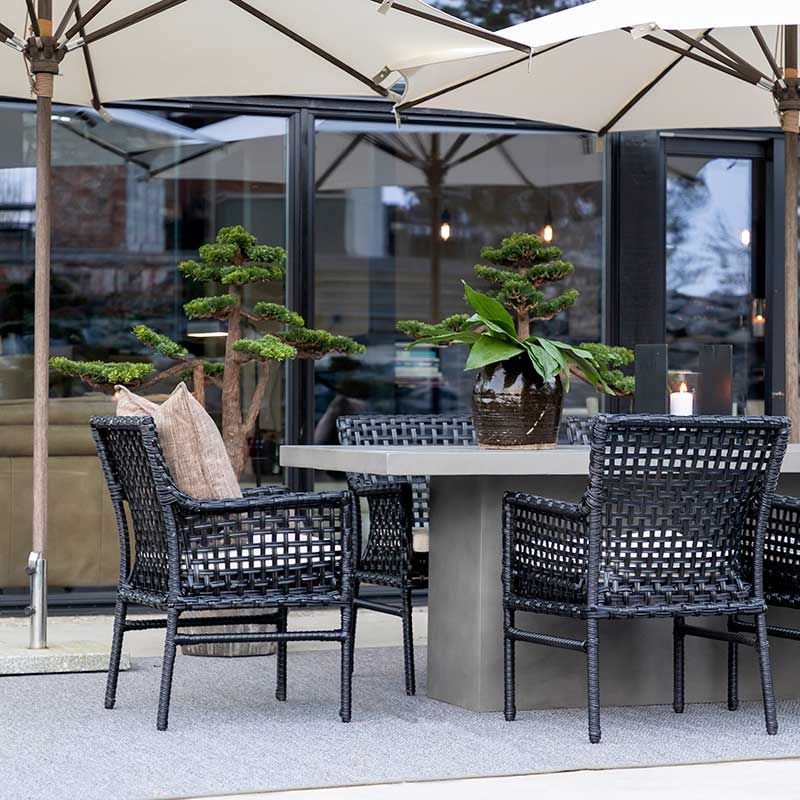 Sessel Santa Monica Rattan Schwarz exkl. Kissen