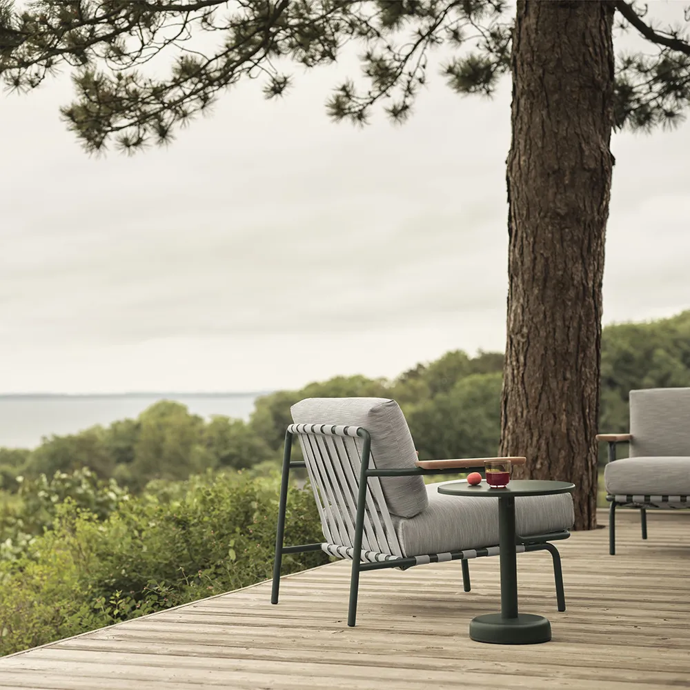 Linear Steel Couchtisch Ø42 cm Anthracite Black 