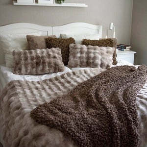 Wooly Zierkissen 45x45 cm Braun