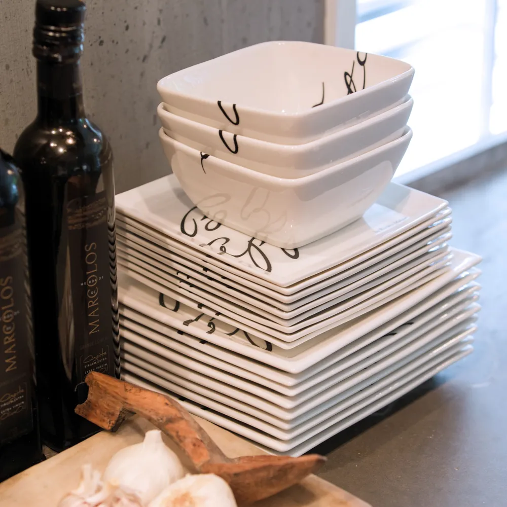 Buon Appetito quadratischer Teller 18 x 18 cm