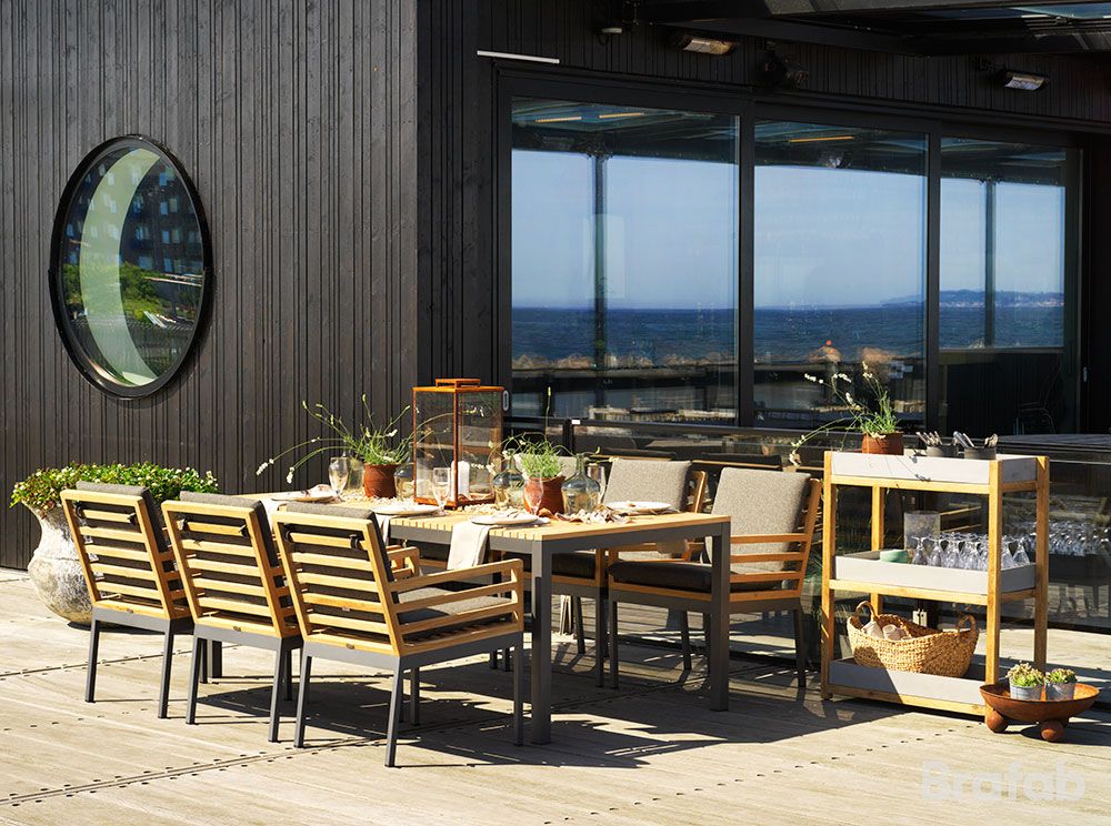 Zalongo Esstisch 100x200 cm natur/grau