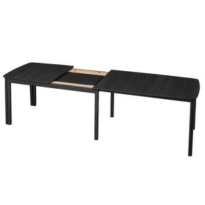 SM107 Esstisch 101x160-316-368 cm Schwarz lackierte Eiche
