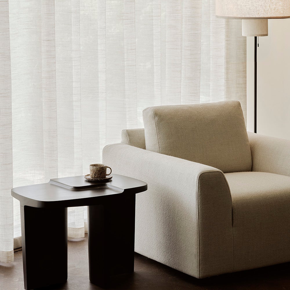 Brutalist Beistelltisch Mahagoni