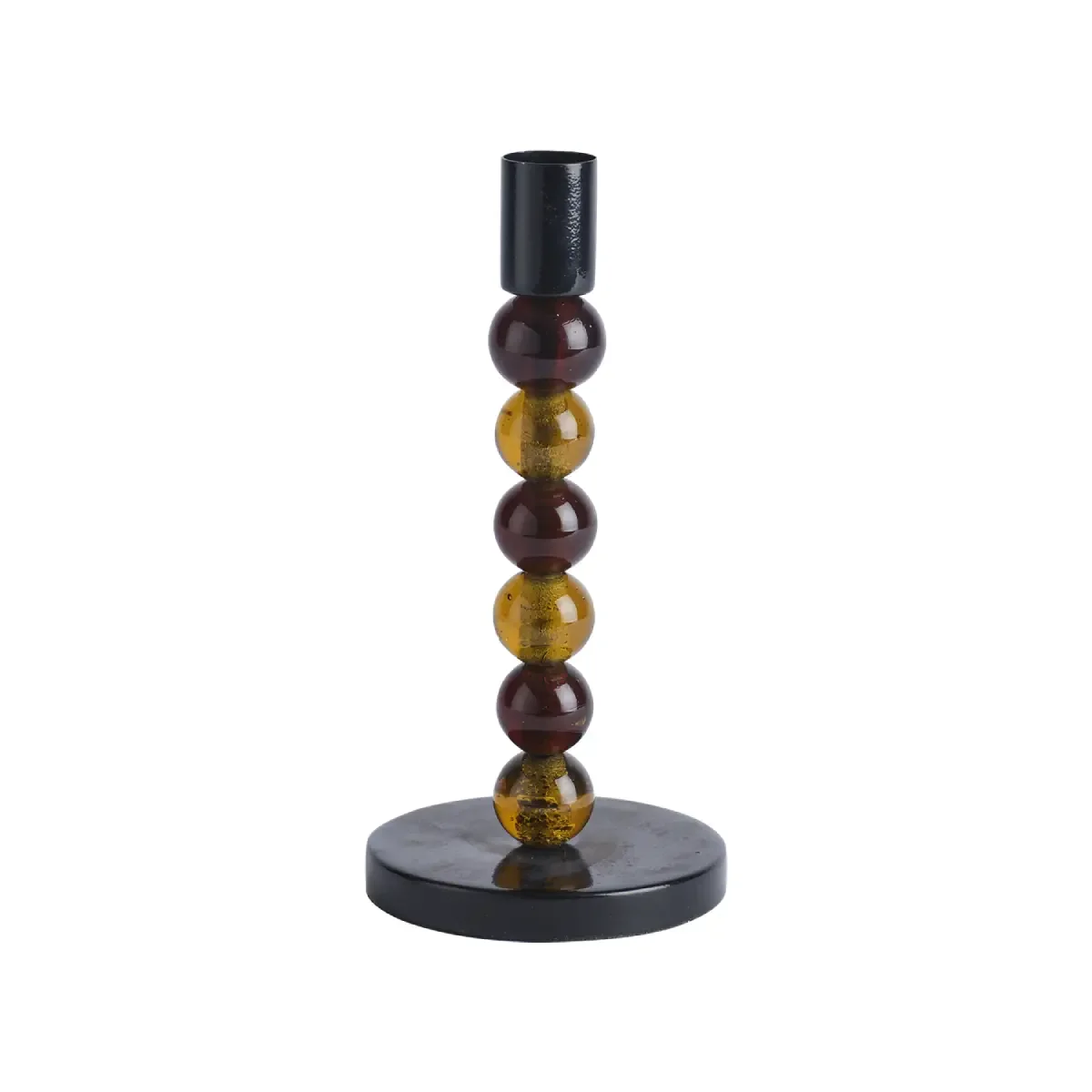  ISABELLE Kerzenständer H: 18,5 cm Braun/Schwarz