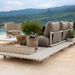 Sticks ecksofa Alu/sand