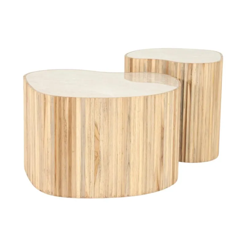 Nice (set of 2) 60x60x37 cm / 42x42x42 cm Teak natur