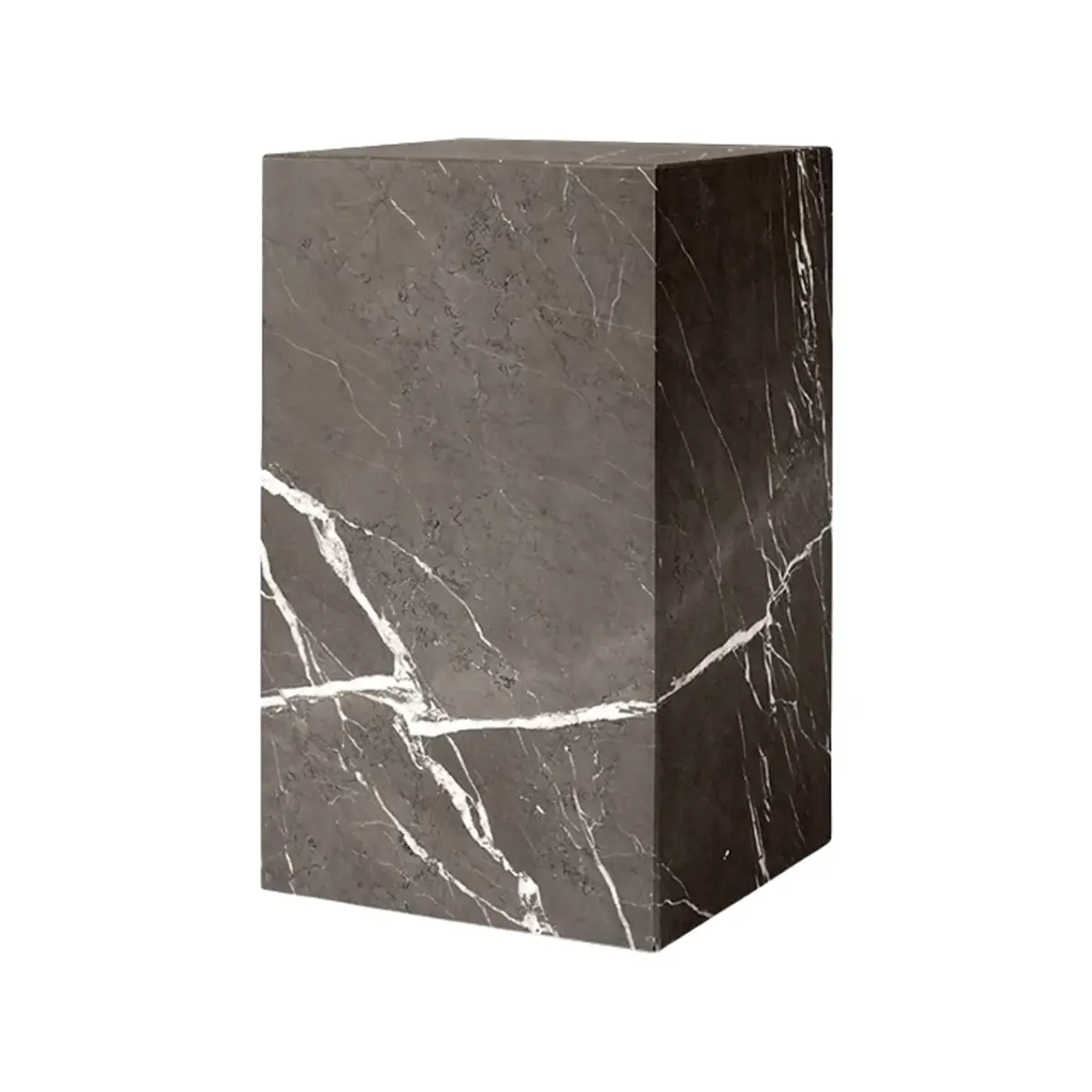 Plinth Beistelltisch Marmor hoch Grau Kendzo