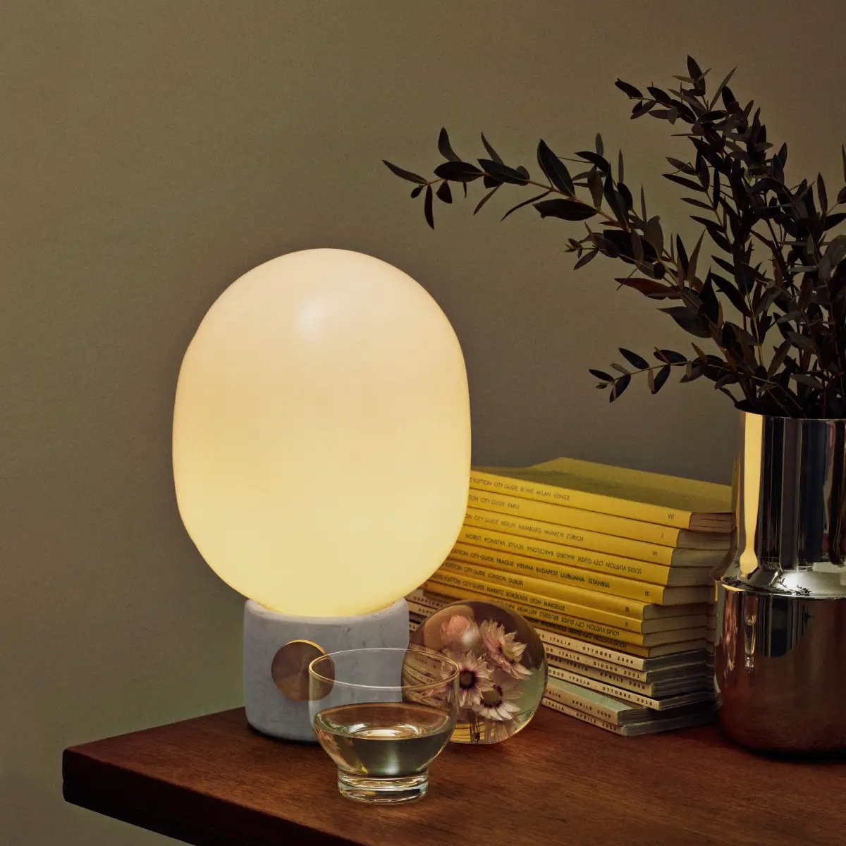 JWDA Tischlampe Beton Hellgrau Klein
