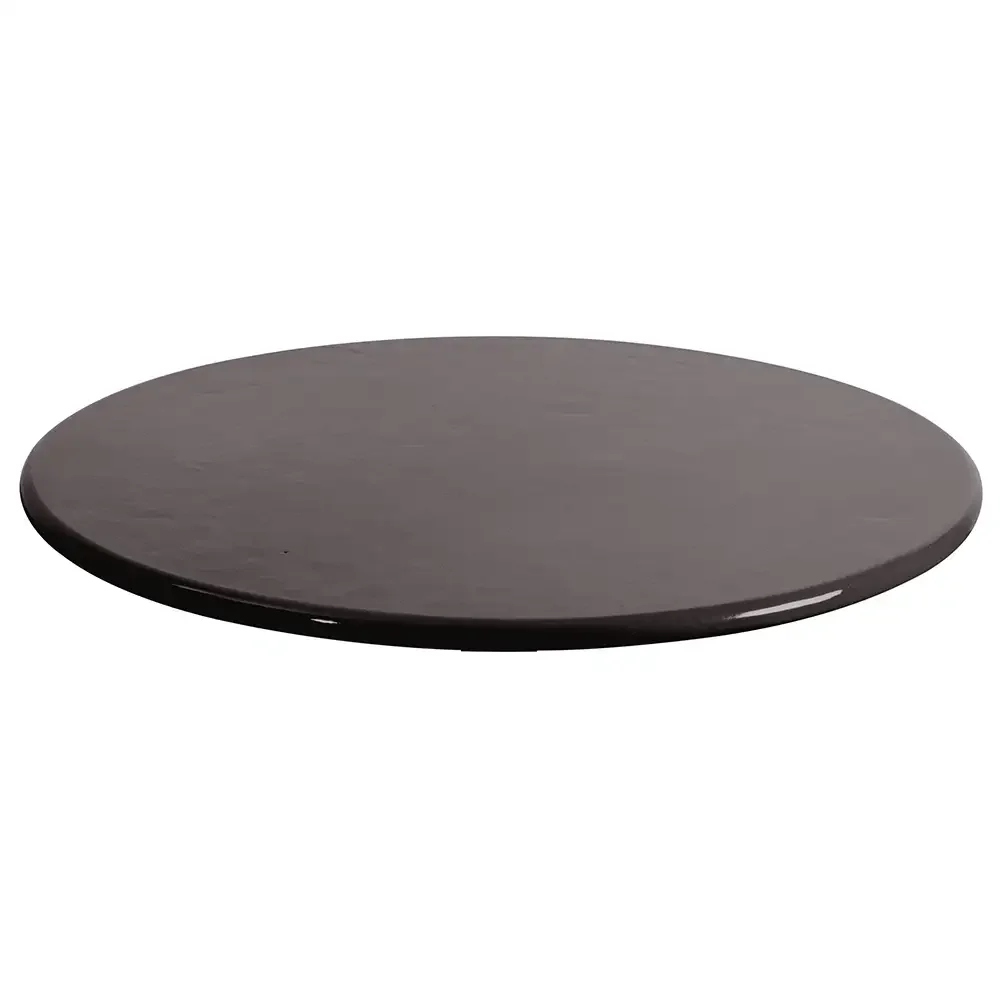 Tischplatte Ø 70 cm Schwarz, Lavastein glasiert