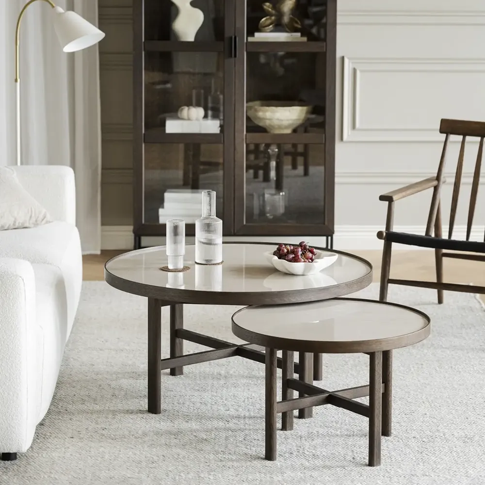 Marsden Couchtisch Ø60 cm Keramik/Eiche