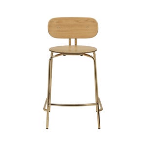 Curious Niedriger Barhocker Eiche/Messing