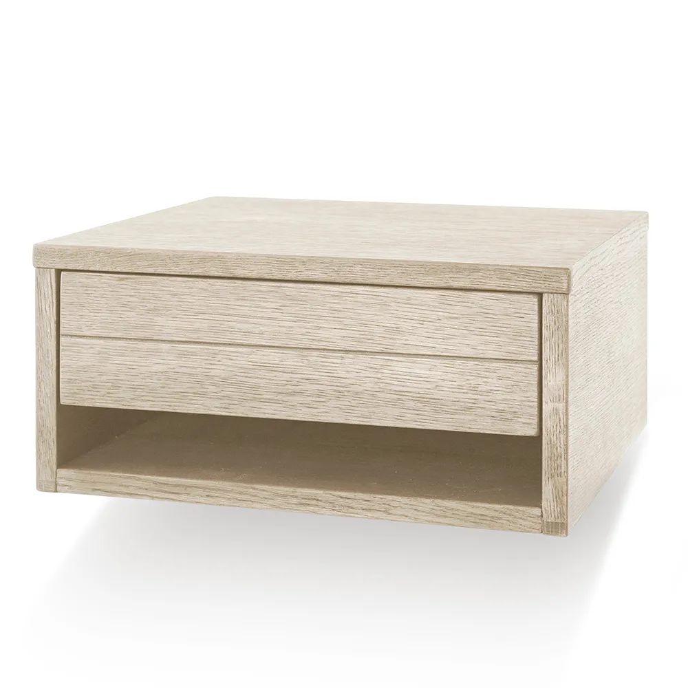 Trace Nachttisch wandhängend Eiche weiß geölt