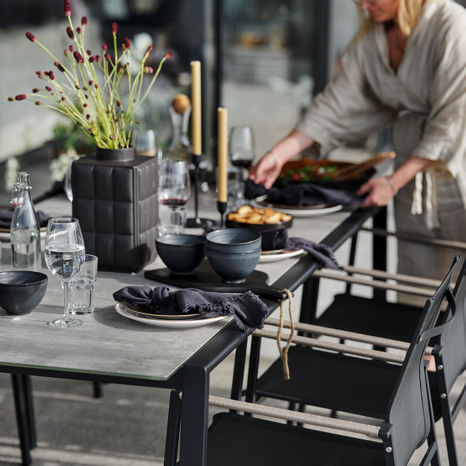 Lyra Esstisch 100x220 cm mit Glas