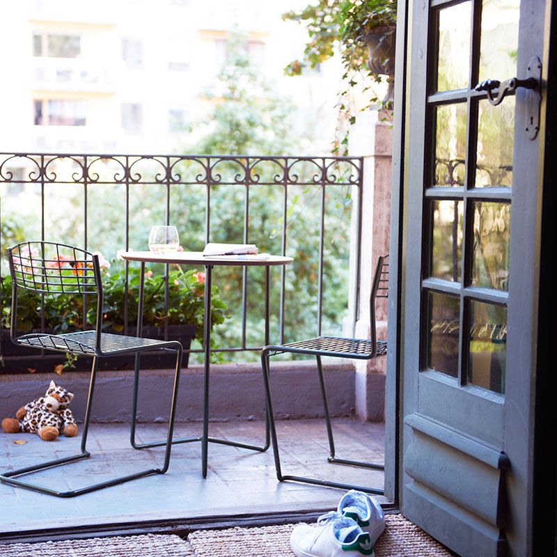 Tisch High Tech 60 Laminat weiß / feuerverzinkt Standfuß