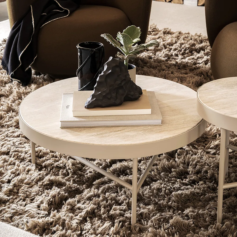 Travertine Couchtisch- Cashmere