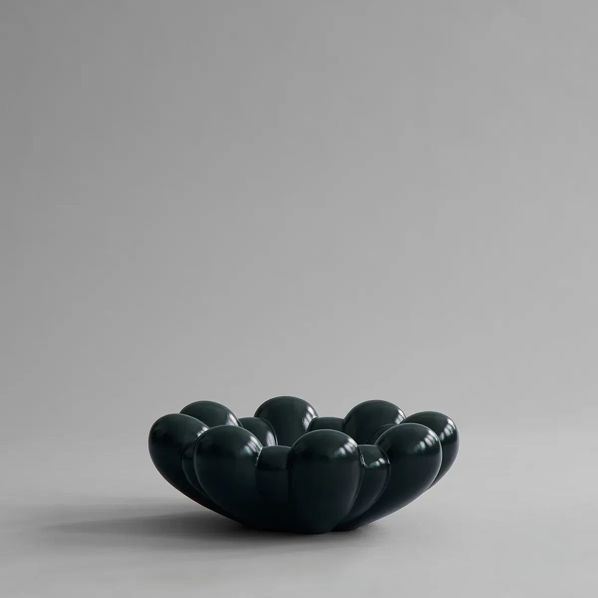 Handgefertigte Dekoschale Bloom Dark Green Ø 44 cm
