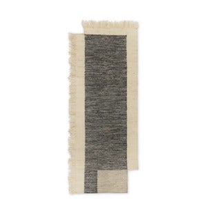 Counter Handgewebter Wollteppich 80x200 cm - Charcoal/Off-white