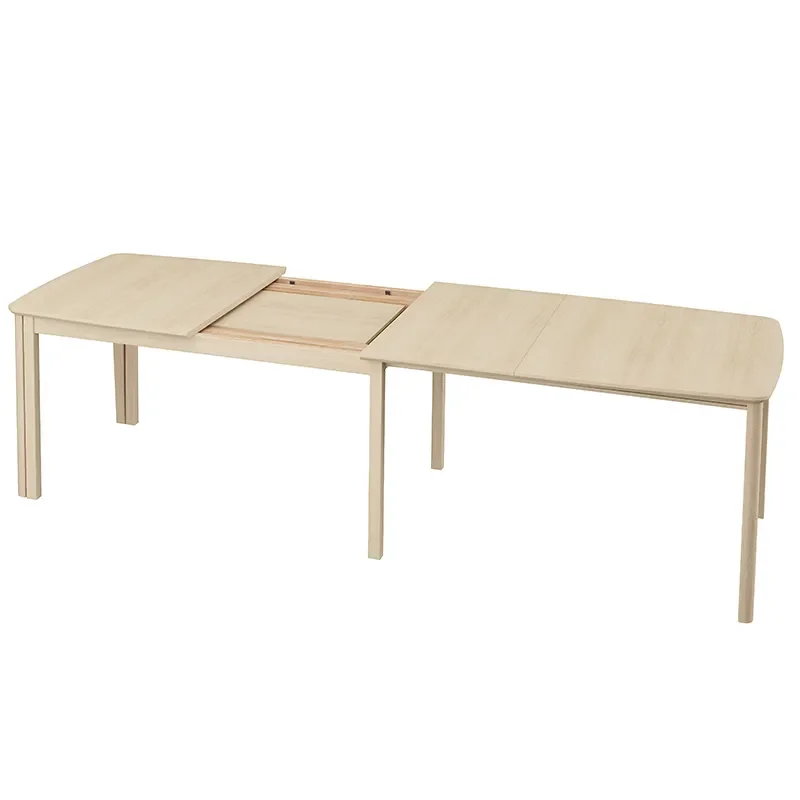 SM107 Esstisch 101x160-316-368 cm Massive, weiß geolte Eiche