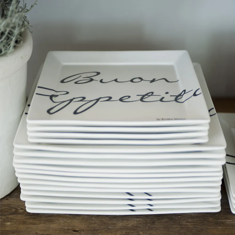 Buon Appetito quadratischer Teller 18 x 18 cm