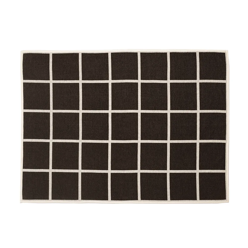 Gewebte Decke aus Lammwolle Criss Dark Brown