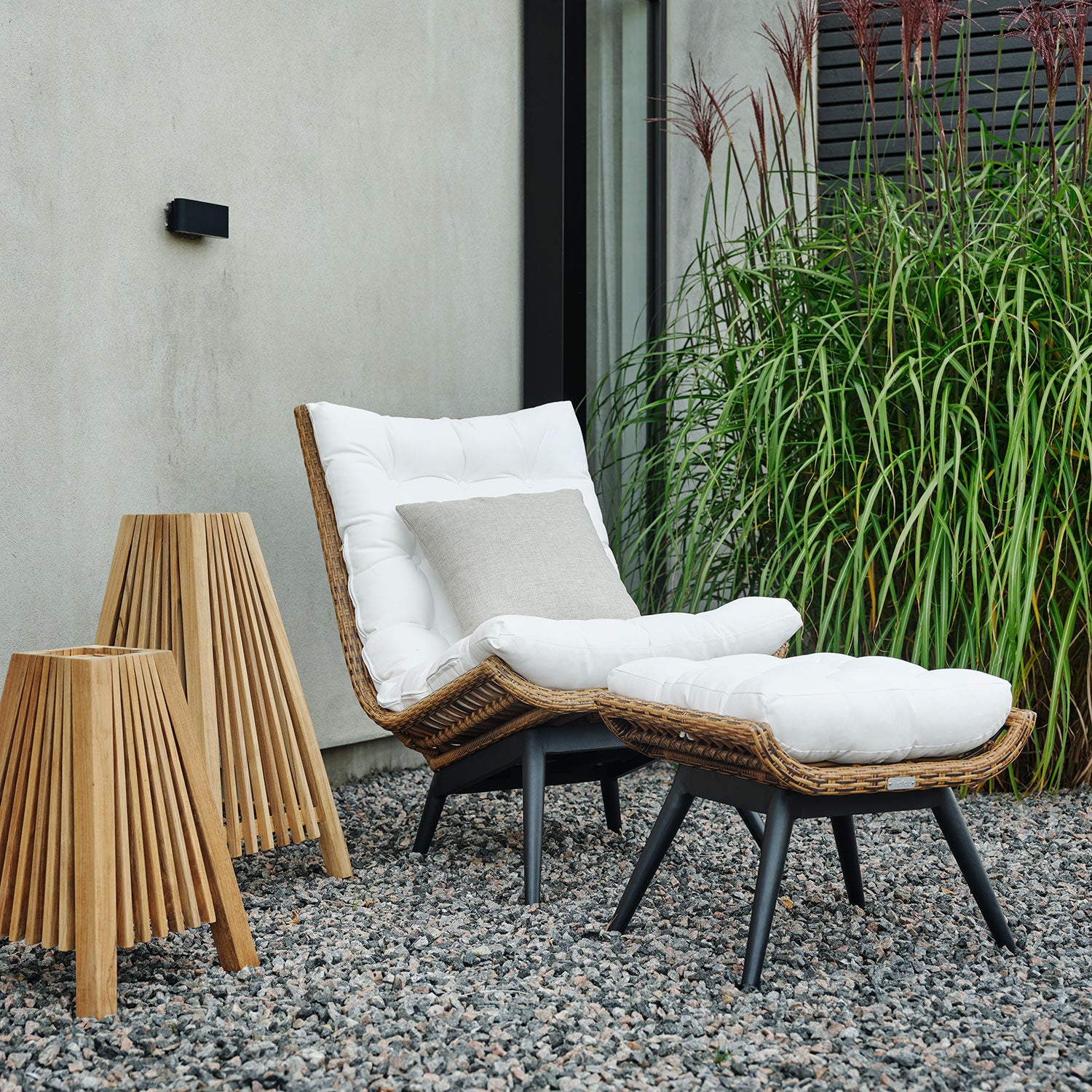 Covelo Lounge-Sessel natur/weiß