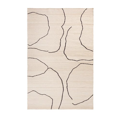 Handgewebter Teppich aus Jute Gesso Off-White 200x300 cm