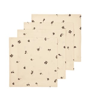 Baies Servietten 4er-Pack Natur/Dunkelschokolade