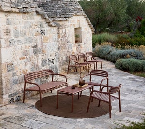 Bliss loungesessel, stapelbar Desert red, aluminium