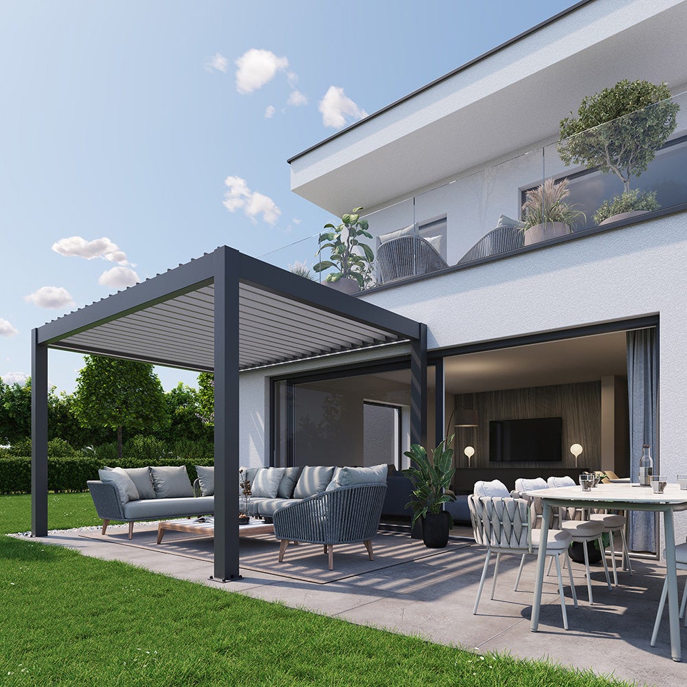  Pergola Größe 3 x 3 metallic quartz grau/silber