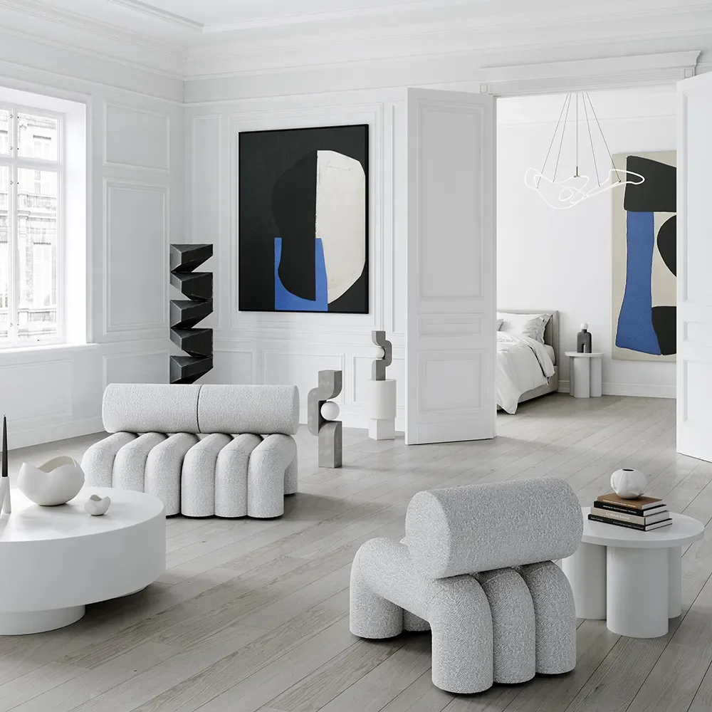 Bigfoot Couchtisch hoch – Knochenweiß