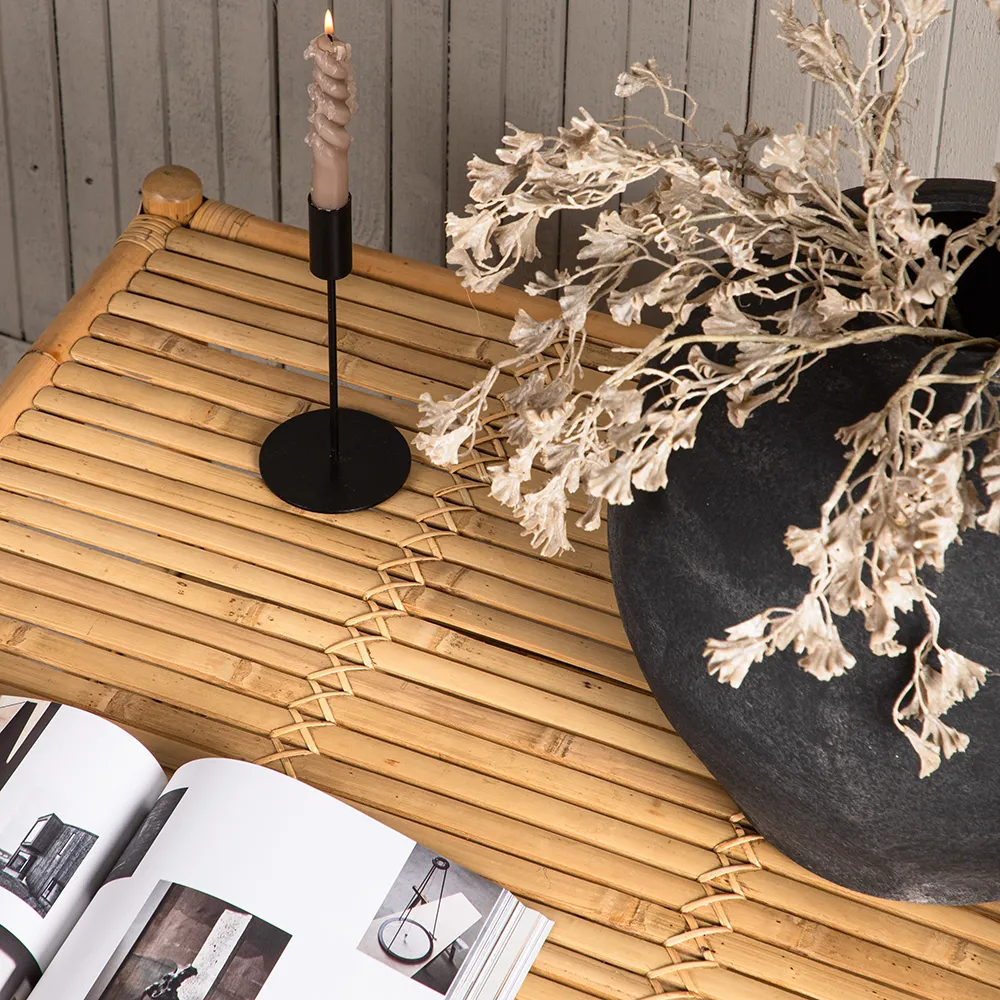 Cane Couchtisch 90x90 cm Bambus