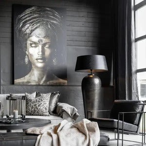 Wanddekoration Glamour girl sepia 100x150 cm
