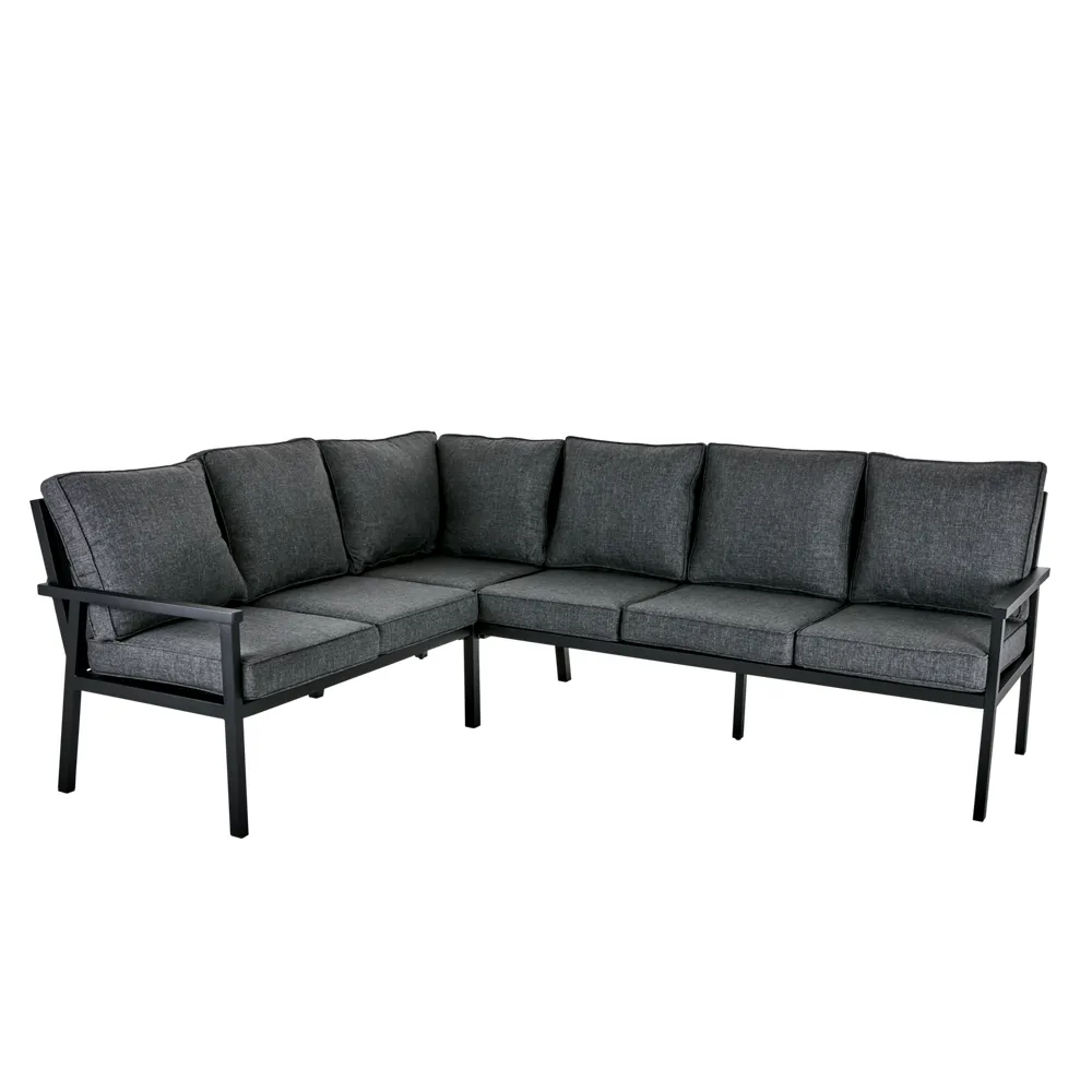 Rana Ecksofa hoch 252x195 cm schwarz