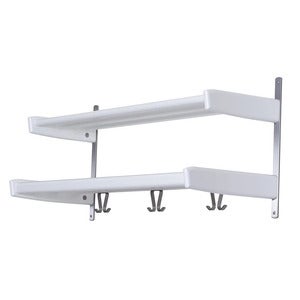 Meja Hutablage 90 cm 2 Einlegeböden Birke weiß lackiert