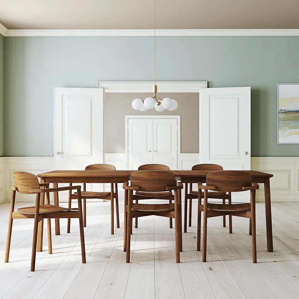 SM142 Esstisch 100x74-270 cm Nussbaum Natur geölt