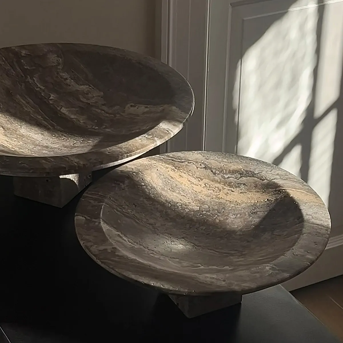 Dekoschale aus Travertin Sori Big, Ø 40 cm