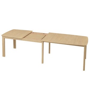 SM107 Esstisch 101x160-316-368 cm lackierte Eiche